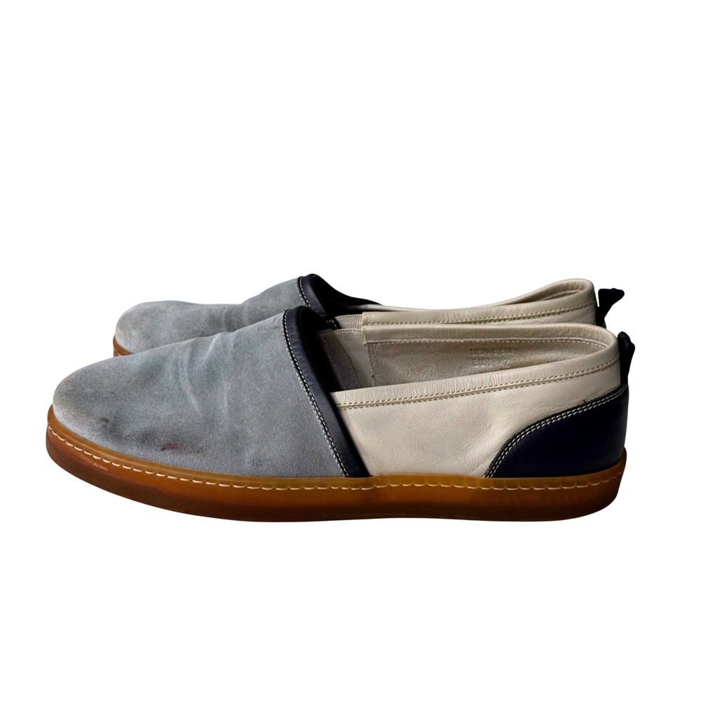 George Brown Bilt Mens Grey Suede Leather Colorblock Slip On Loafers Size 8.5